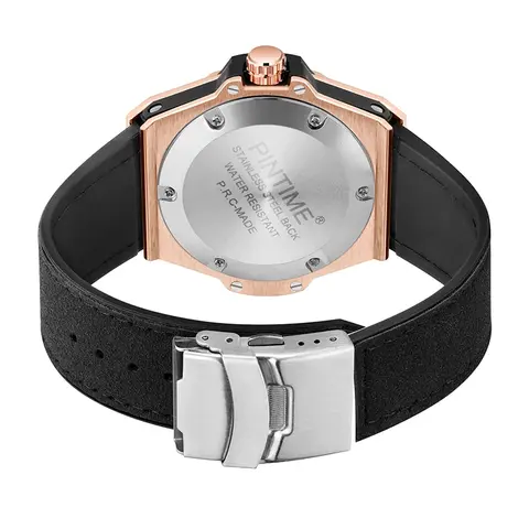 PINTIME Klockor 2023 Nya Mode Läder Vattentät Lysande Toppmärke Lyx Herr Quartz Armbandsur Herr Relogio Masculino Gåvor 8 best sales Pintime-klocka för män - №2