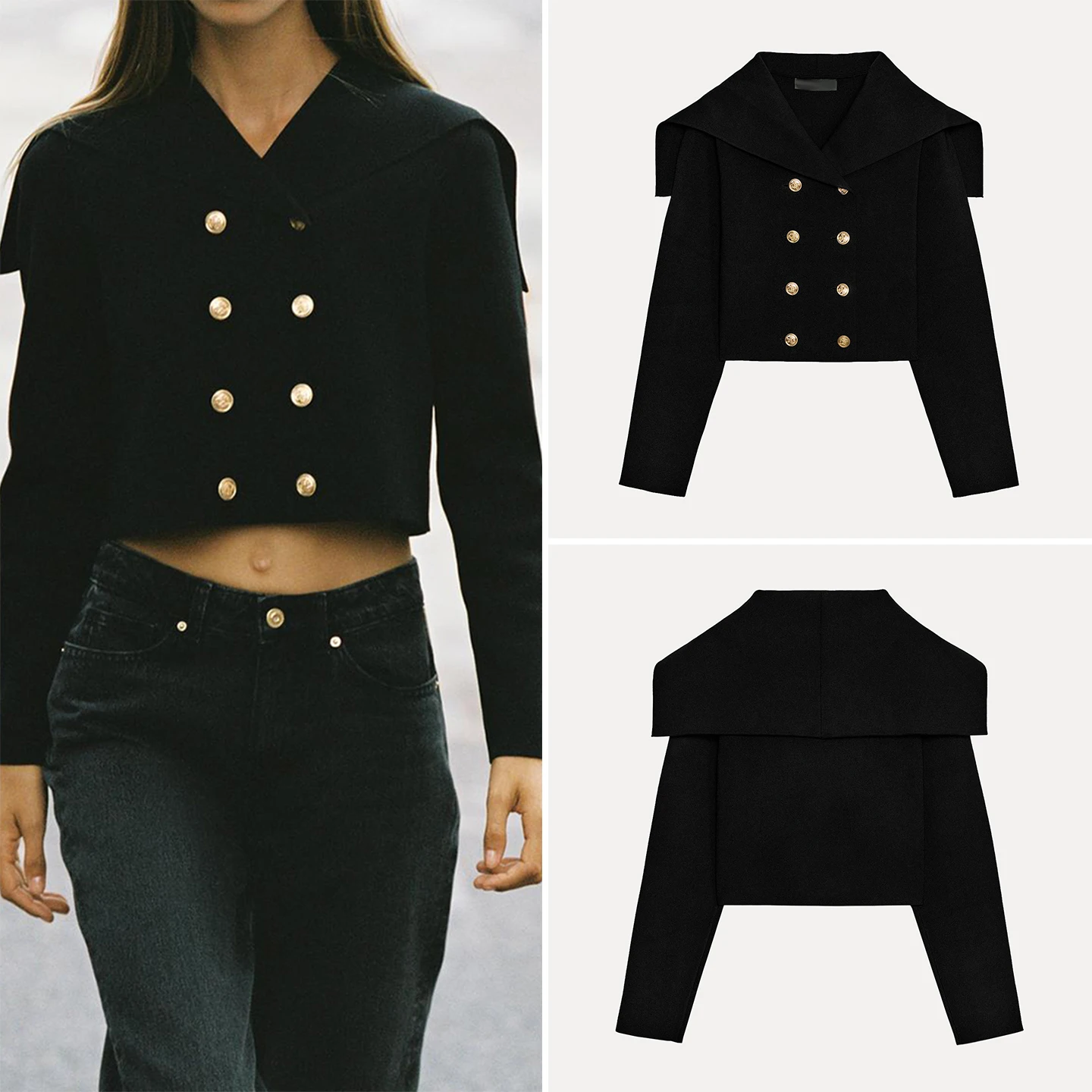 

Женская трикотажная куртка Z с двойной застежкой, модная персональная универсальная новинка 2025, женская одежда премиум-класса