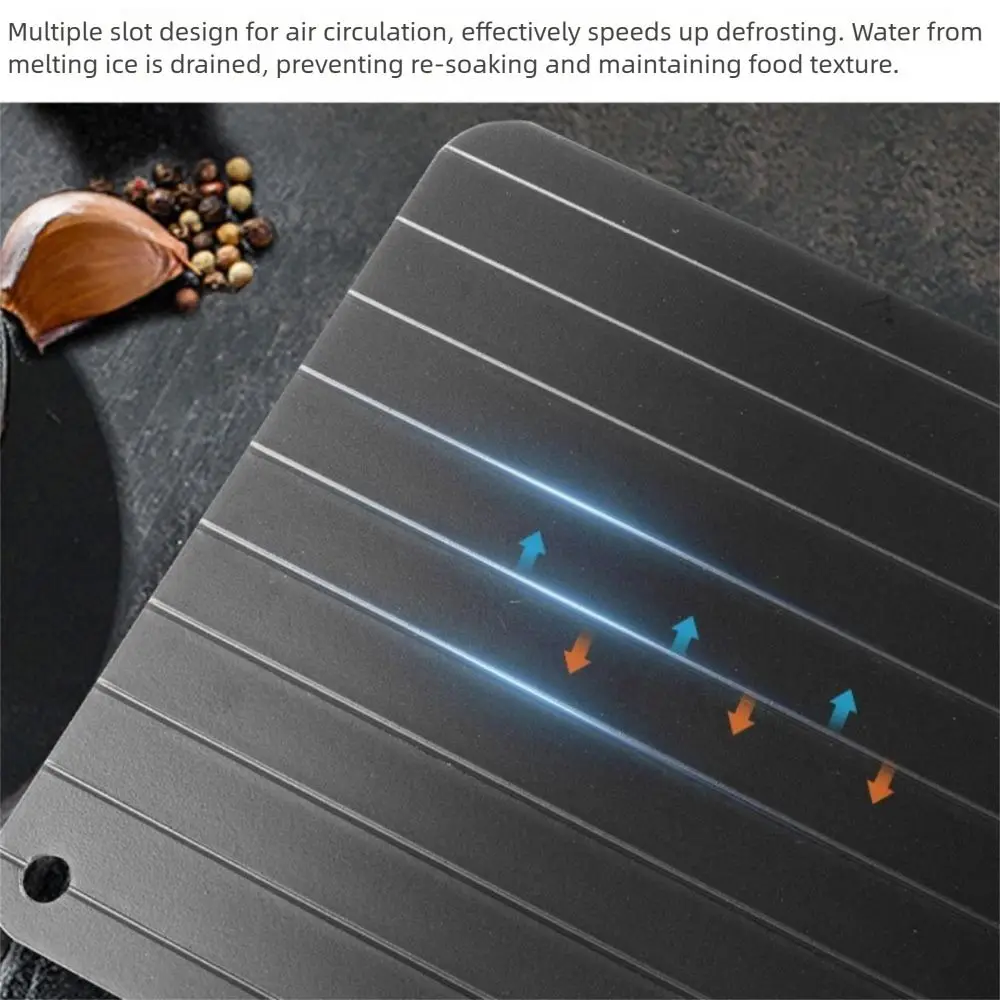 سبائك الألومنيوم صينية إزالة الجليد السريع مع تصميم الأخدود حجم كبير لوحة ذوبان كفاءة ذوبان أدوات المطبخ #4