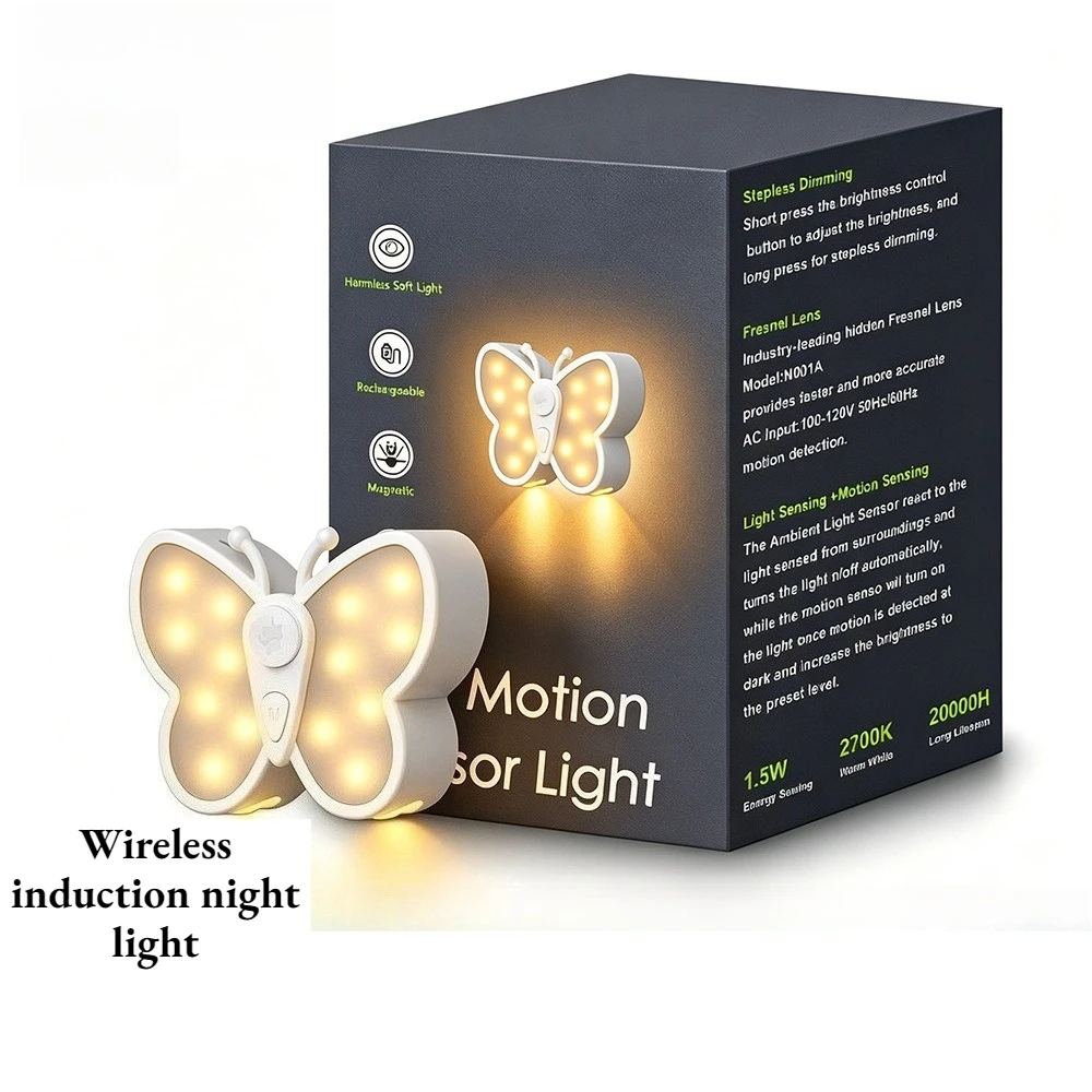 Wireless Magnetic Motion Sensor Lamp USB Rechargeable Side Glow Light For Stairway Hallway