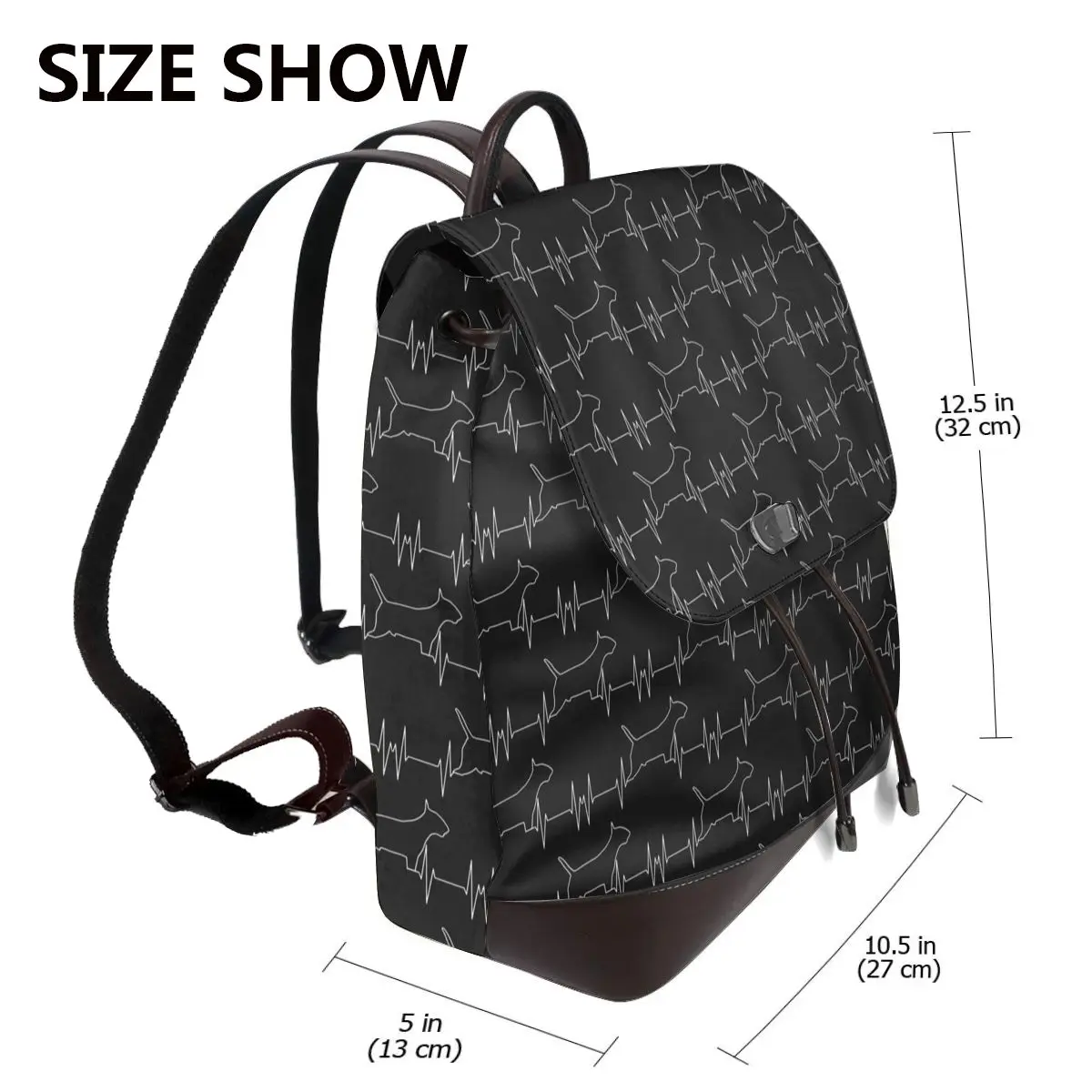 Nope Bull Terrier Dog Lazy Animal Pet Bookbag School Student Bags Hiking Travel Daypack for Women Fashion Derma Backpack