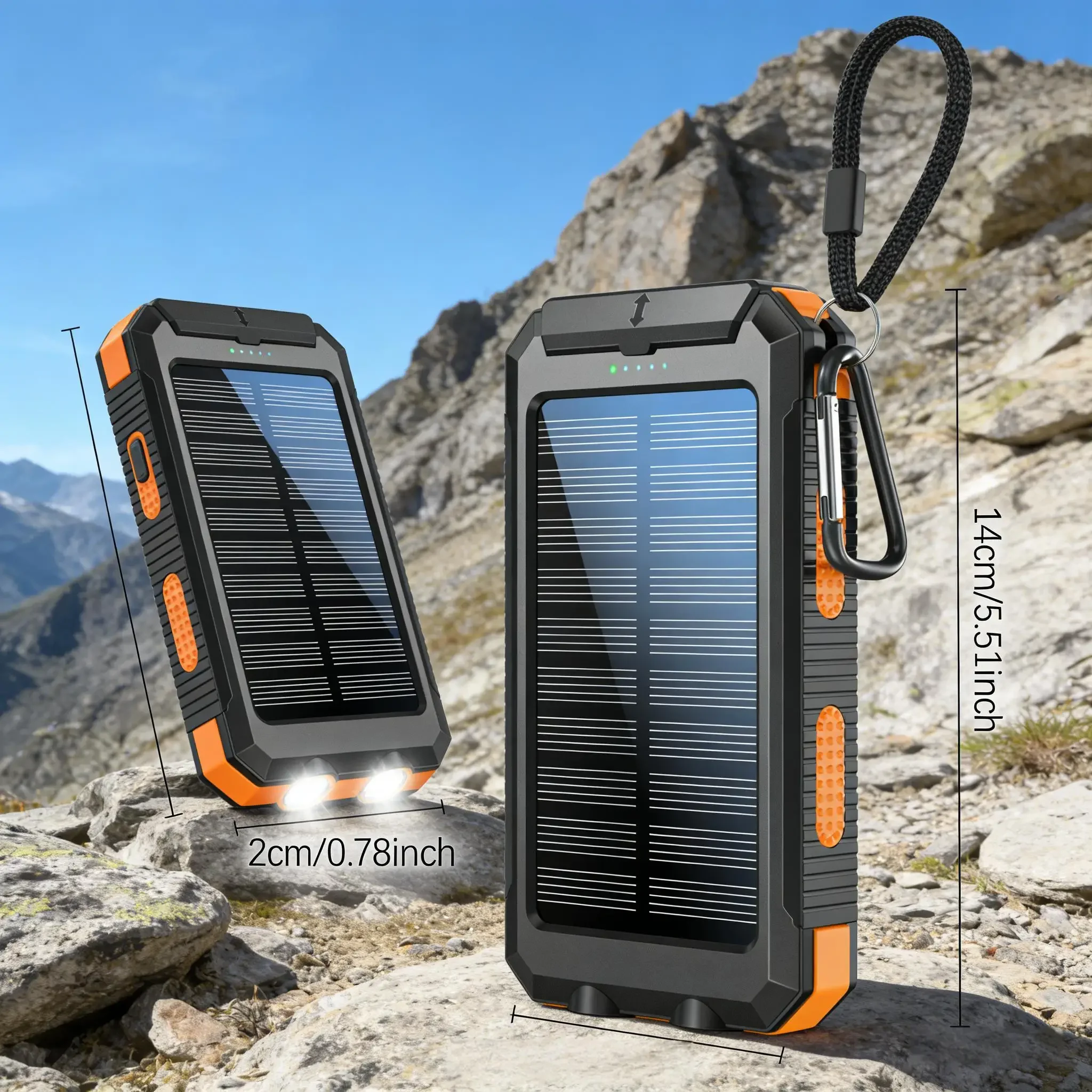 

Солнечная батарея емкостью 10000 мАч со светодиодной подсветкой компаса, незаменимая для самостоятельного вождения в кемпинге