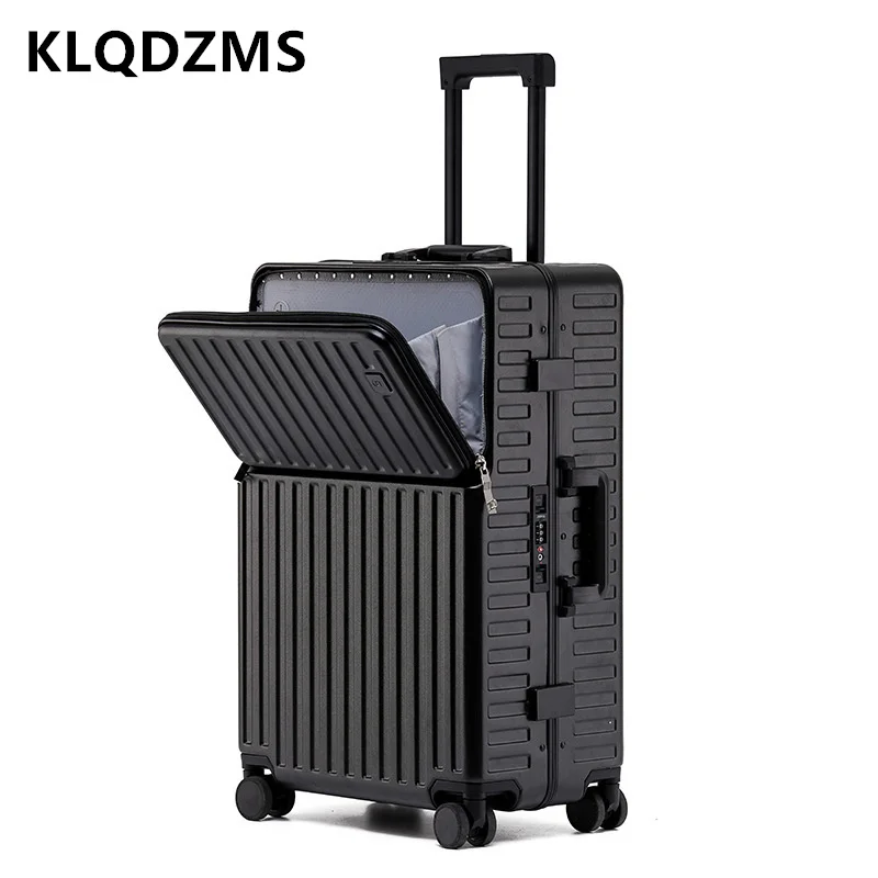 KLQDZMS 20 "24" inch hoogwaardige vooropening deksel trolley koffer multifunctionele instapwachtwoordkoffer met laptopbagage