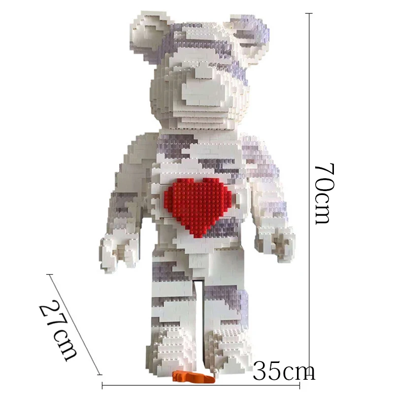 New Bearbrick Net Red DIY Love Violent Bear Tide Play Building Blocks 73CM with Light Decoration Toys for Friend  Girl Gifts