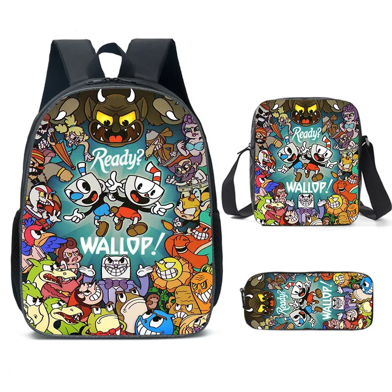 Amazon hot selling tea cup head backpack, student backpack, cartoon backpack, shoulder bag, pencil case