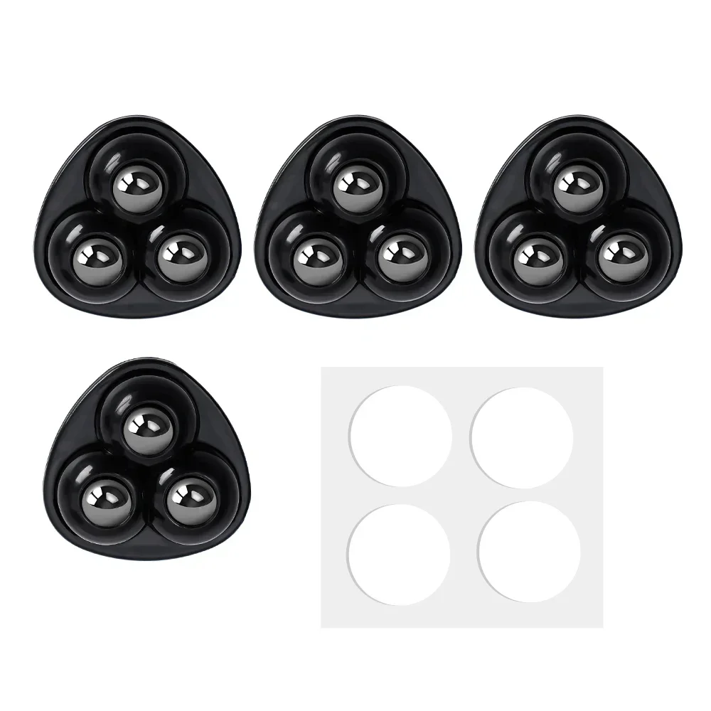 Mini auto-adesivo rodízio rodas, Universal aço inoxidável roda giratória, 360 ° rotação polia para móveis, armário, lixo, 4 pcs, 8pcs