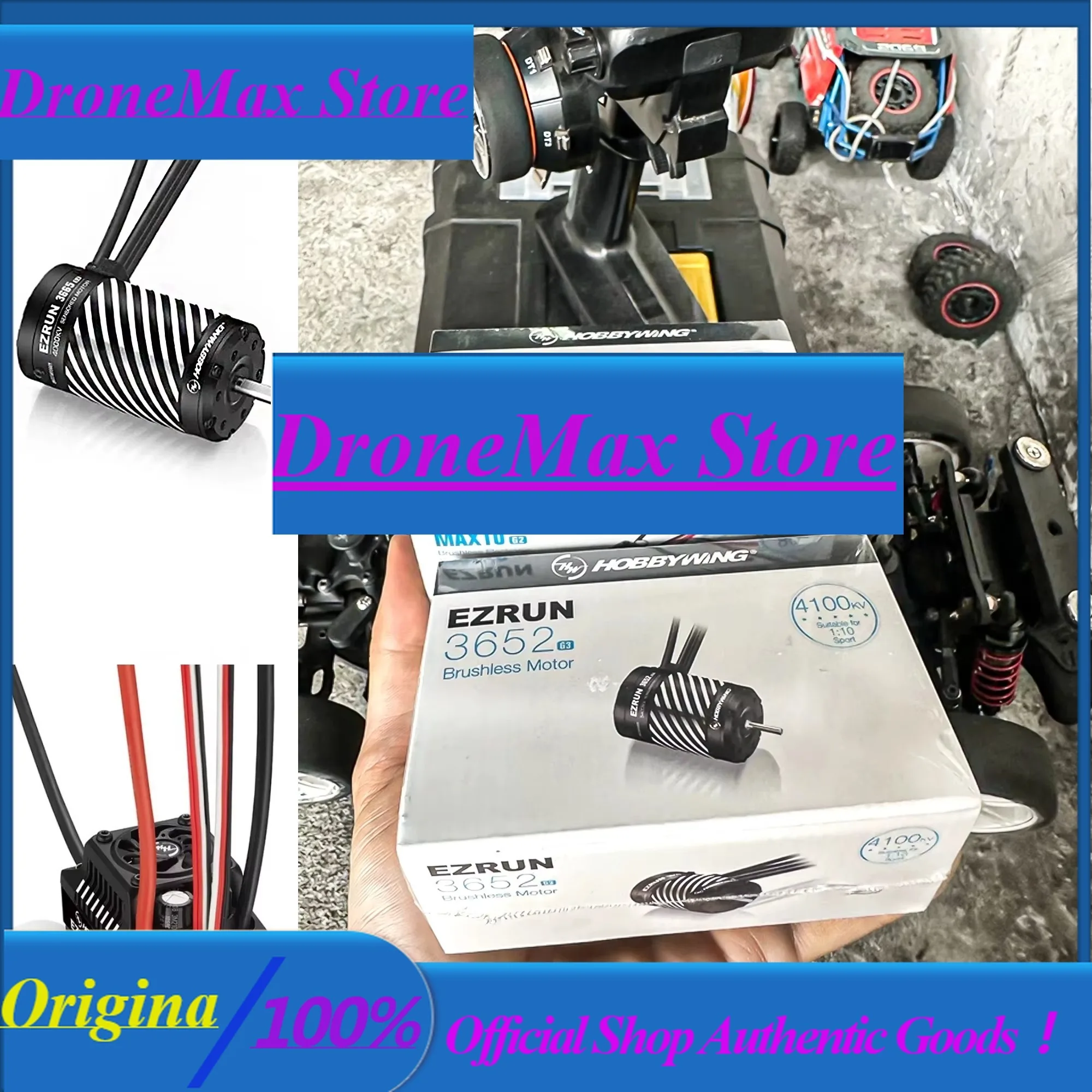 DroMaHobbywing Brushless Sensored Combo 3652SD G3 Brushless Motor And 80A 140A Max 10 G2 ESC For 1/10 Scale Rc Monster Buggy Car