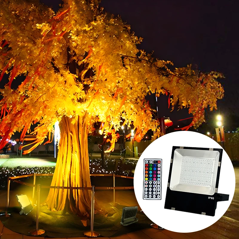 

Remote Control Color RGB Floodlight Outdoor New Rural Home Villa Courtyard Atmosphere Colorful Floodlight Tree Lights
