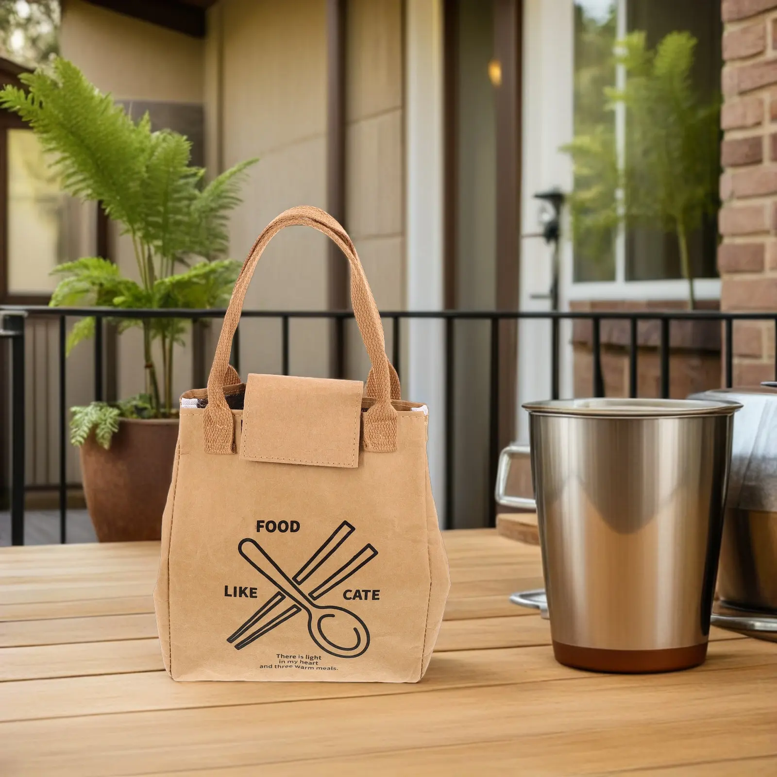 Kraft Paper Lunch Bag Brown Eco Friendly Heavy Duty Large Capacity Portable Food Storage Bento Packaging for Daily Office School