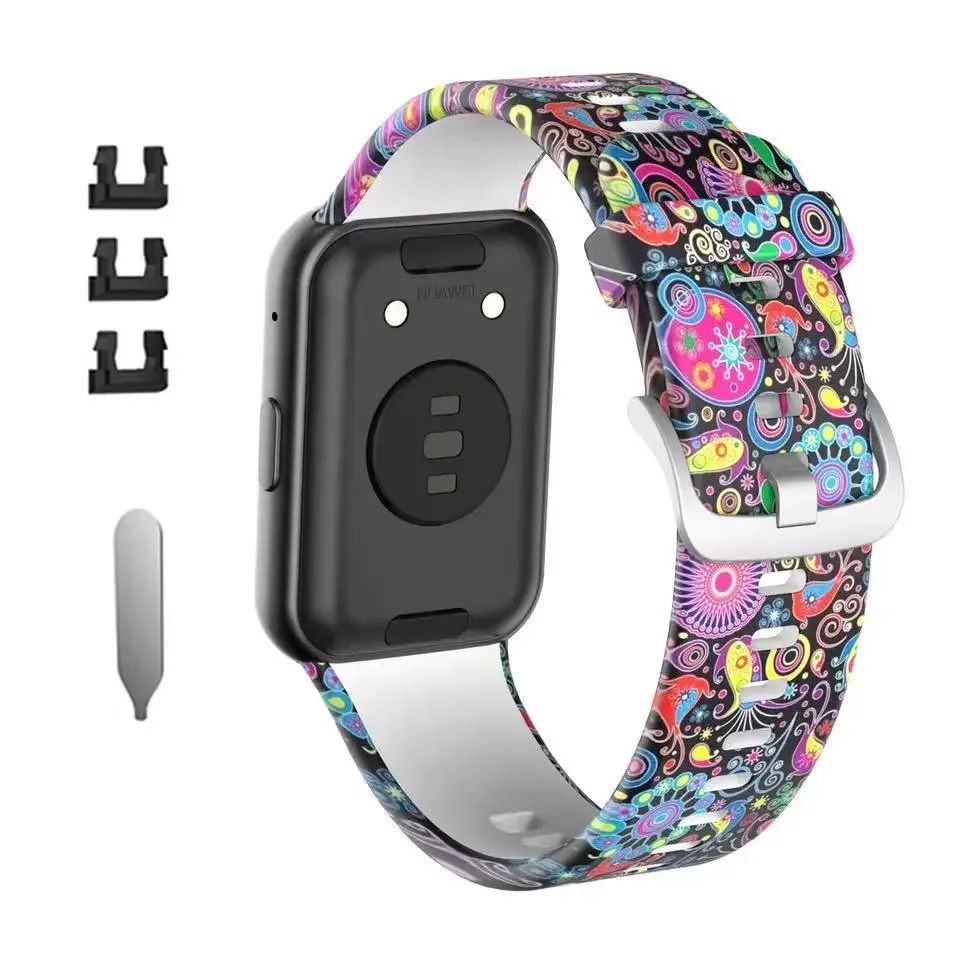 

Silicone strap for Huawei Watch Fit SmartWatch Color printing Sport Replacement Wristband Belt For Huawei Fit Correa Accessories