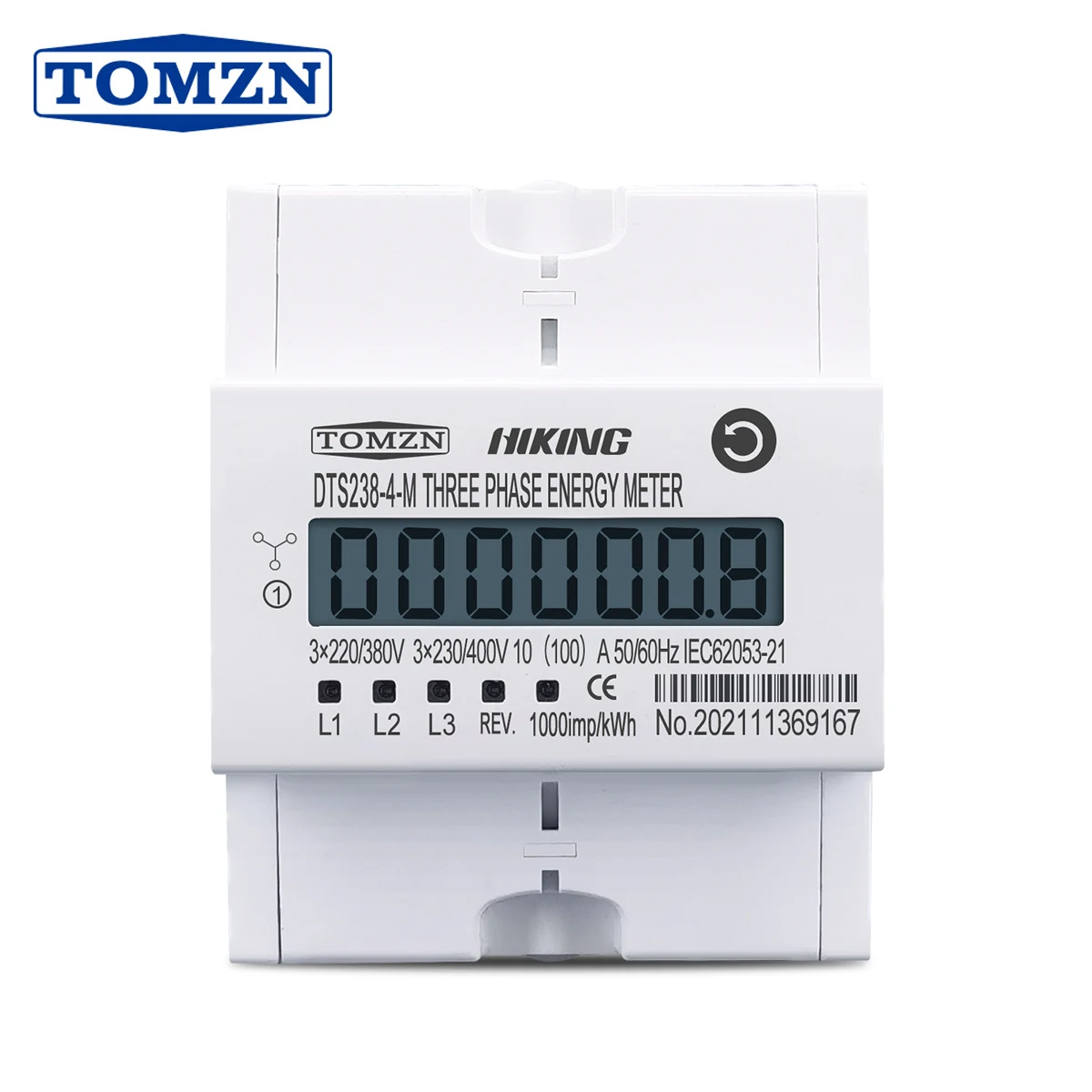 4P 100A three phase Din rail KWH Watt hour din-rail energy meter LCD 3*230/400V 3*120/208V 3*220/380V 2*120/208V 50Hz 60Hz