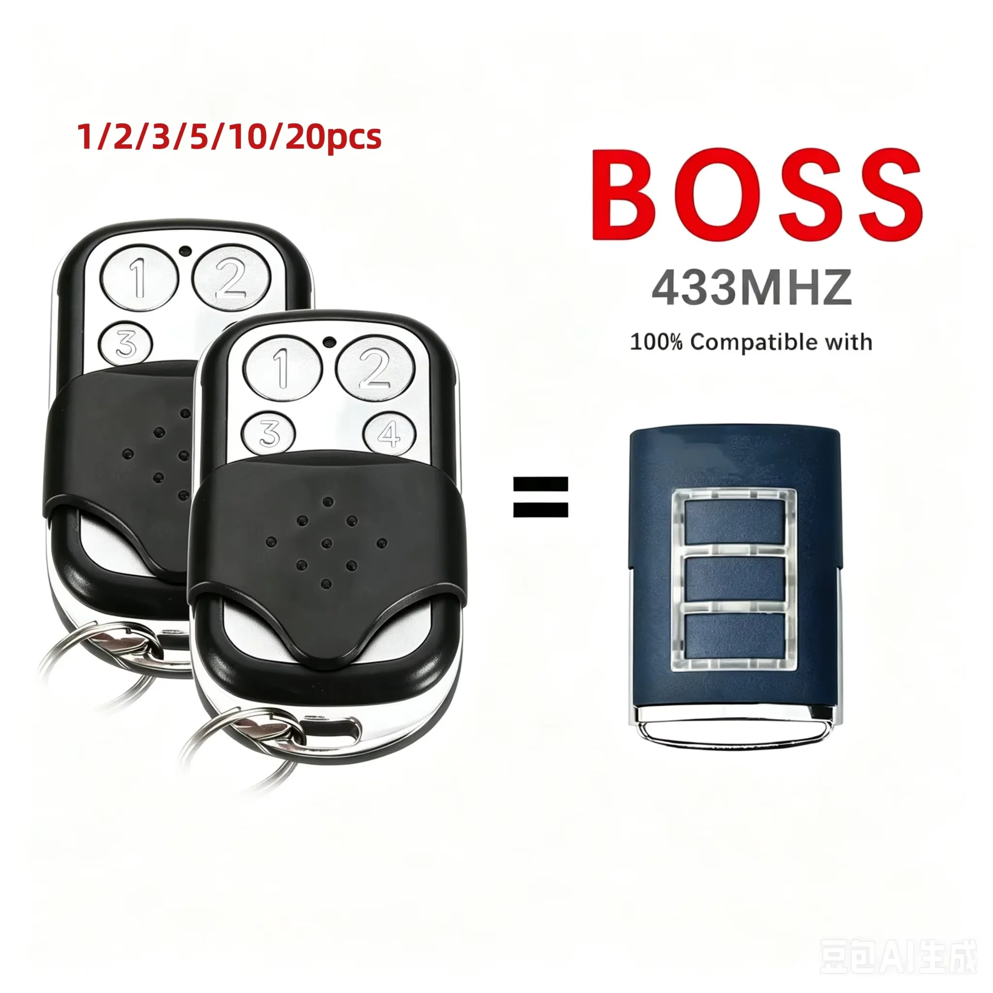 1-20pcs 433MHz Boss BHT3/BHT-3/HT3/BOSS 6 433MHz BOL4/BOL6/OL4 Garage Door Remote Control BOSS 433 Gate Opener