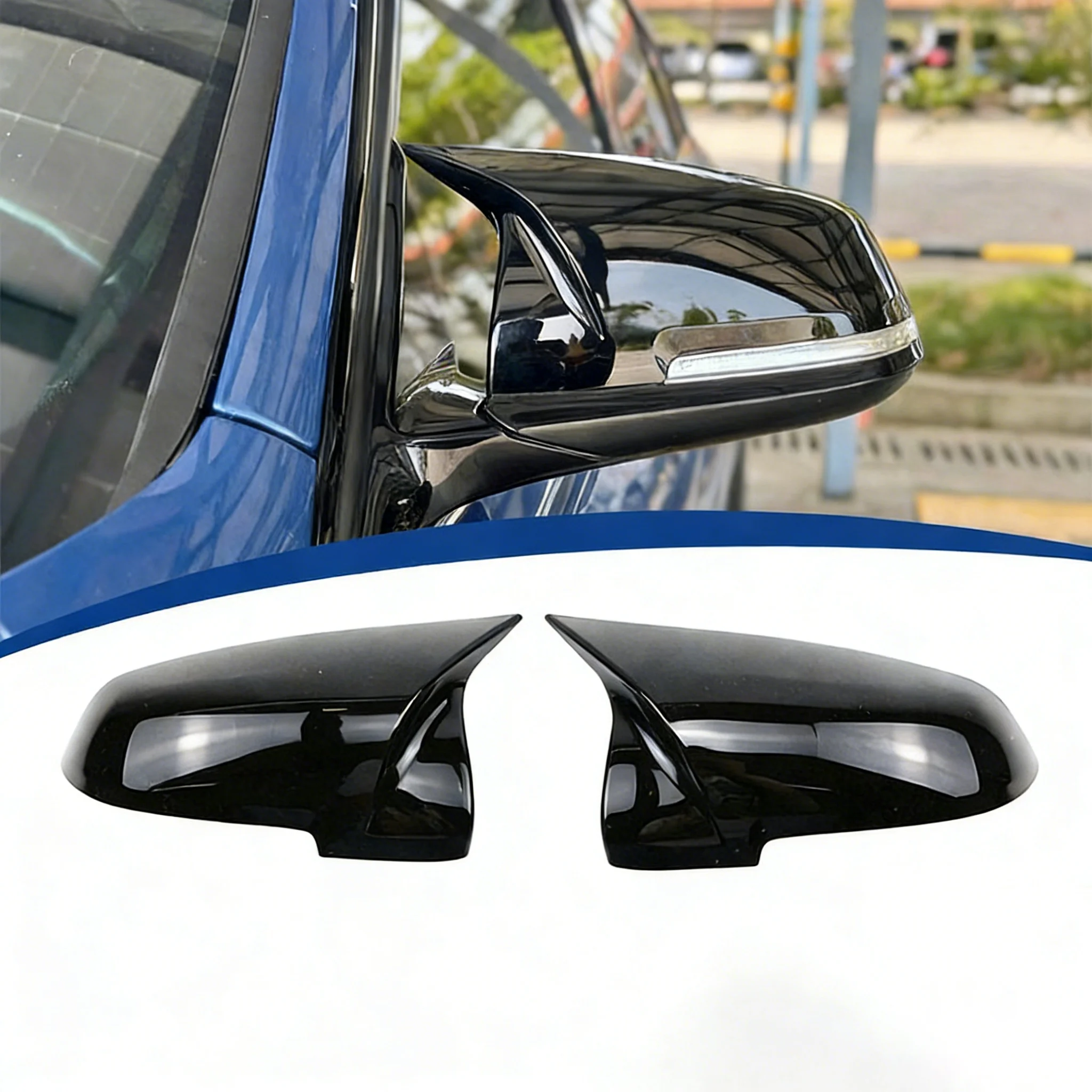 

Glossy Black Door Mirror Cover Replacement Cap ABS for BMW F20 F22 F23 F30 F31 F32 F33 F36 M2 X1 Car Accessories