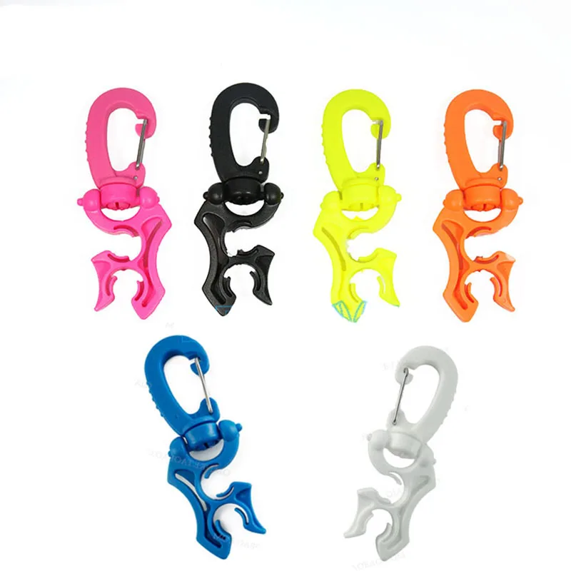 2PCS Scuba Diving Regulator Double BCD Hose Holder with Clip Buckle Hook for Free Diving Snorkeling Octopus Retainer