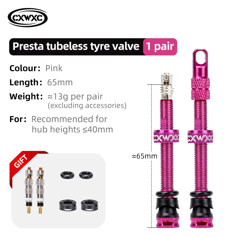CXWXC 1 Paar Fiets Presta Ventiel 45/65/85mm Aluminium Ventiel Voor Tubeless Road/MTB/grindfiets Velg Ventiel Accessoires