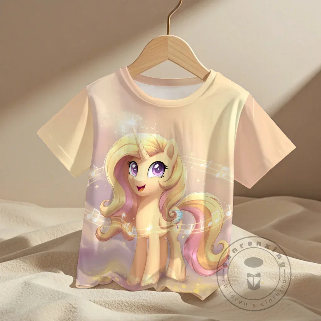 

New Children My Little Pony 3D Print Clothing Kids T-shirt Short Sleeve T-shirt Tees Simple Versatile Crewneck Tops Casual Outf