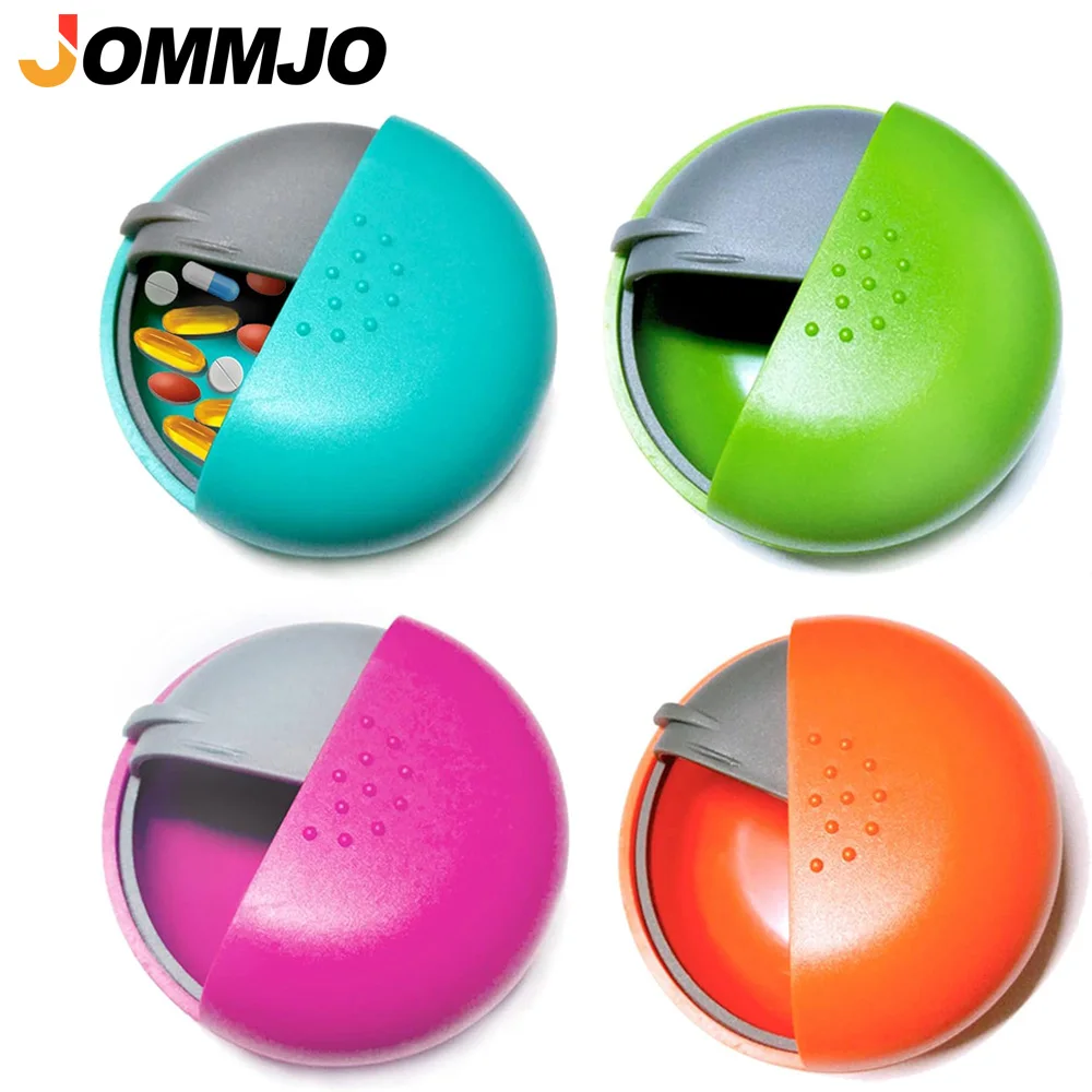1PCS Round Pill Organizer BPA - Free, Slide Open for Meds & Supplements | pill organizers for daily use or on the go convenience