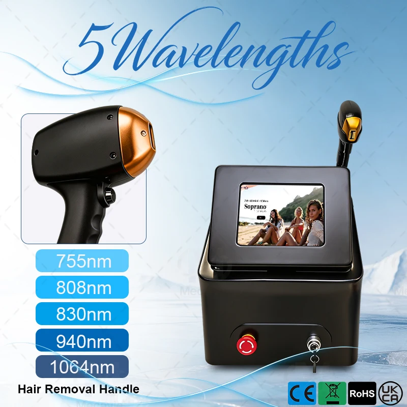 FAC 10 Bars Diode Laser Hair Removal Machine 3 Wavelength Painless Freezing Point CE 2Y Warranty Overseas Warehouse Shipping