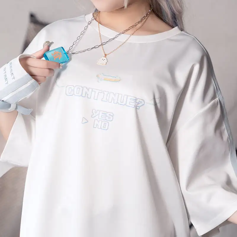 Harajuku Game Over Pixel T-shirt with Retro Game Console Pattern Printed on The Front and Back, Y2K for Adults and Children