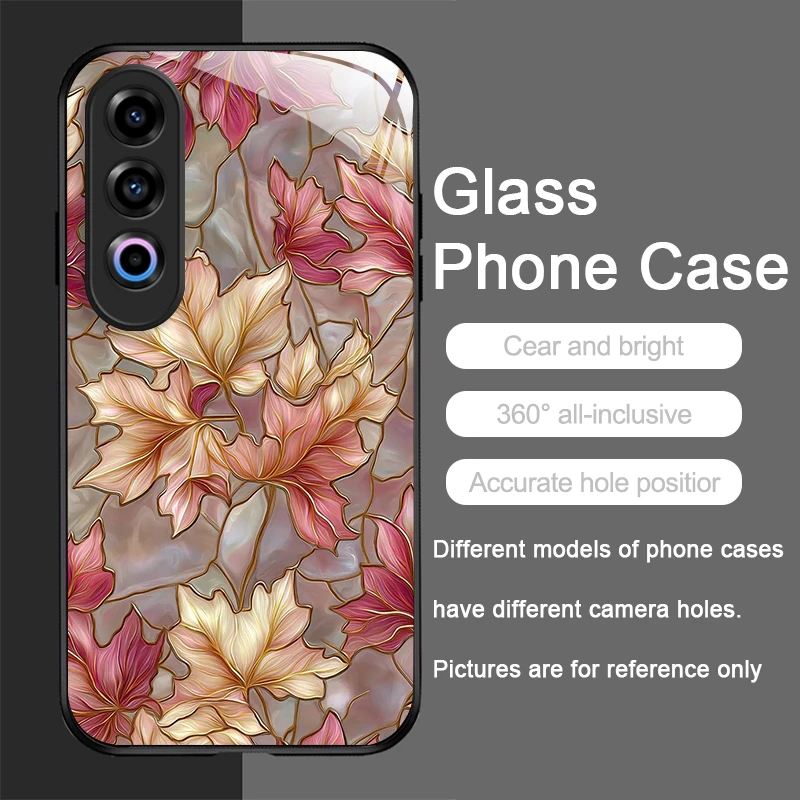 الفاخرة مابل ليف الرخام نمط الزجاج المقسى جراب هاتف ل Oneplus 13 R 12 11 10 9 Nord CE4 3 2 Lite ACE2 ACE3 Pro غطاء