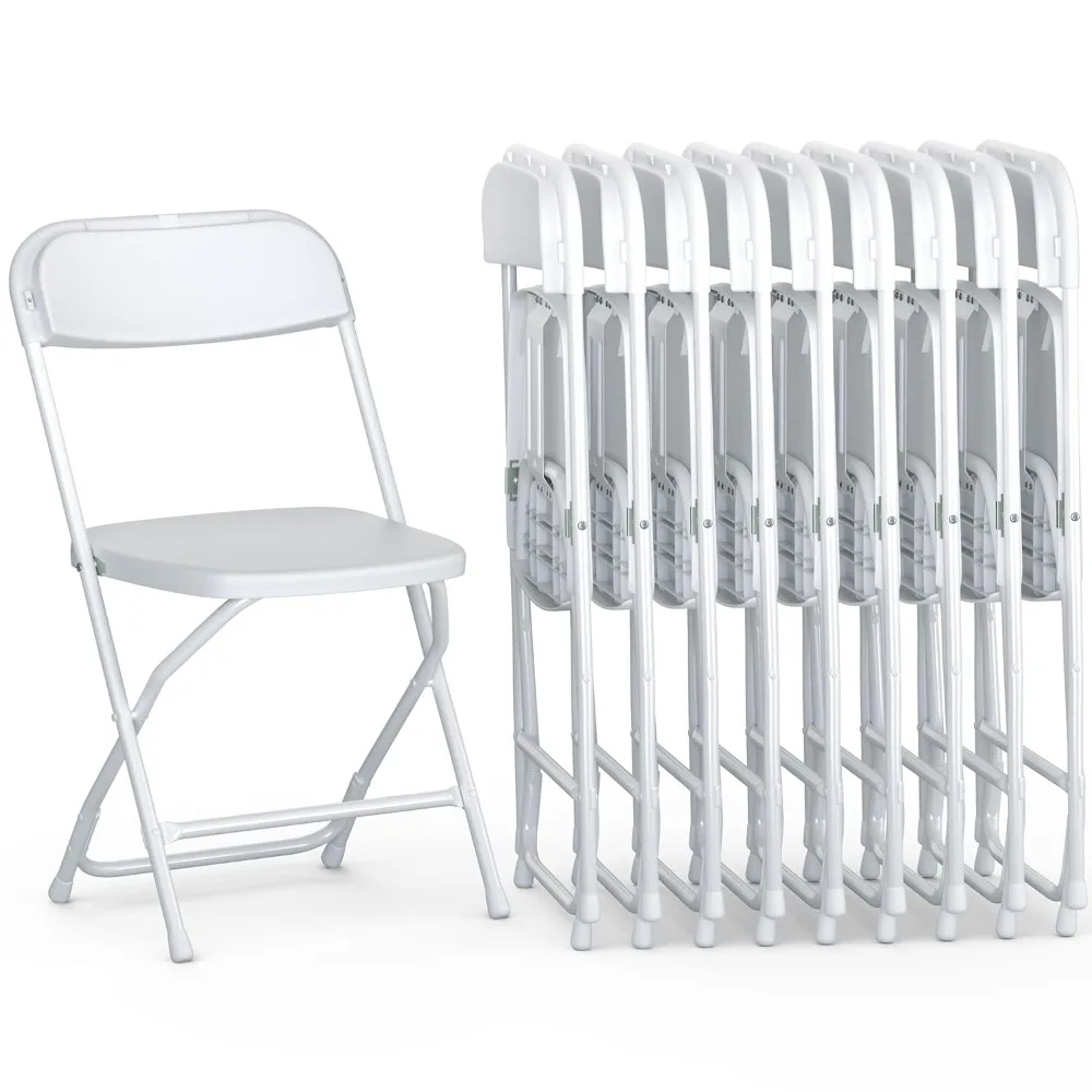 

10 Pack Foldable Plastic Chair | Folding & Stackable | 350 lbs Capacity Steel Frame Seats for Indoor Outdoor , Customized