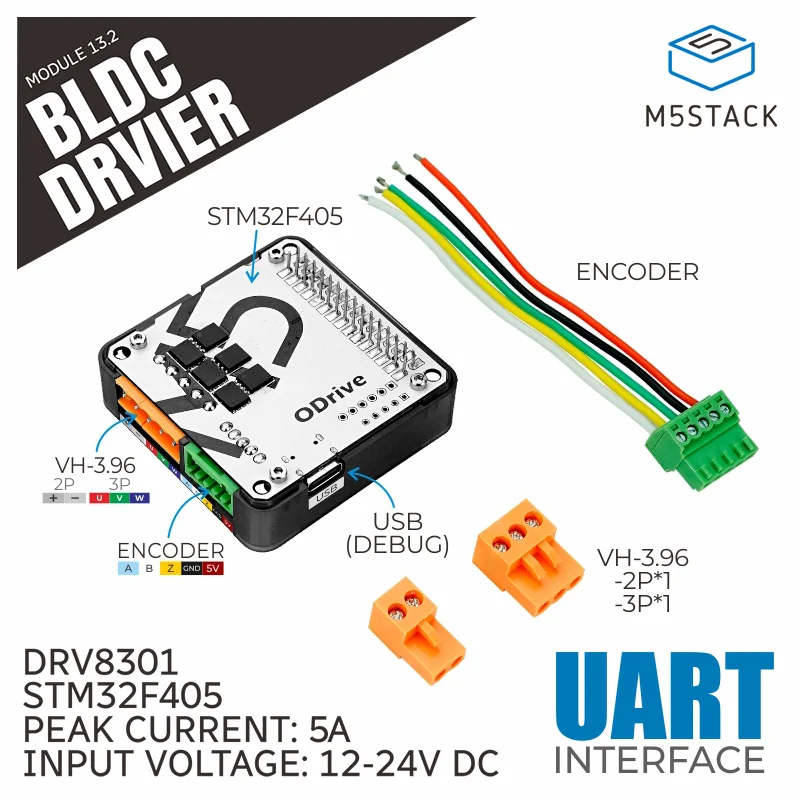 M5Stack Official BLDC Driver 13.2 Module (DRV8301DCA)