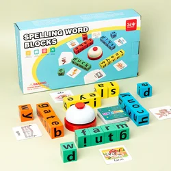 Children's English Card Montessori Wooden English Letter Building Blocks Parent-Child Interaction Spelling Battle Desktop Games