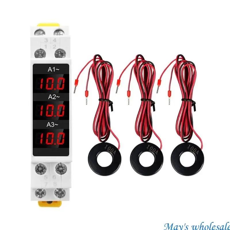 Three Phase Modular Current Meter Gauges Din Digital Ammeter 100A 448A