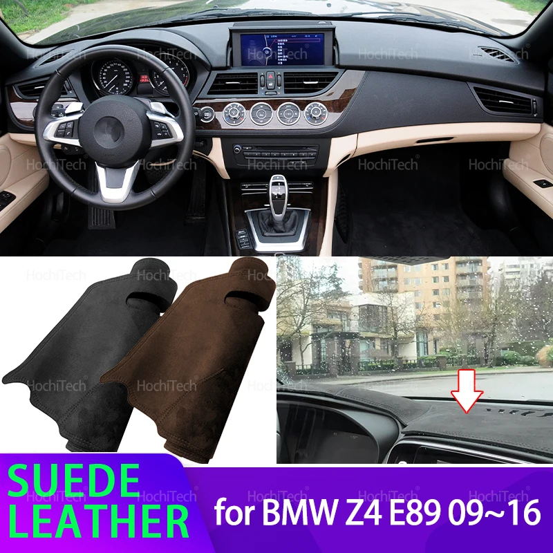 

Suede Leather Dashmat Dashboard Cover Black/Brown Instrument Panel Sunscreen Pad for BMW Z4 E89 2009~2016 2010 2011 2012 2014