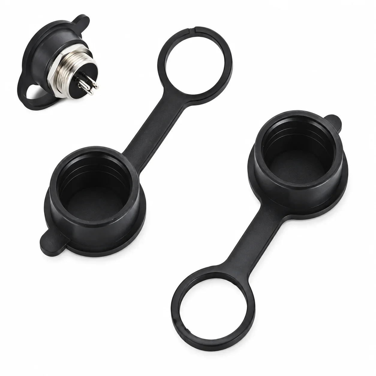 2PCS GX12 GX16 GX20 Aviation Connector Protective Caps Rubber Dust Covers for Matching Panel Sockets Ports Replacement Covers