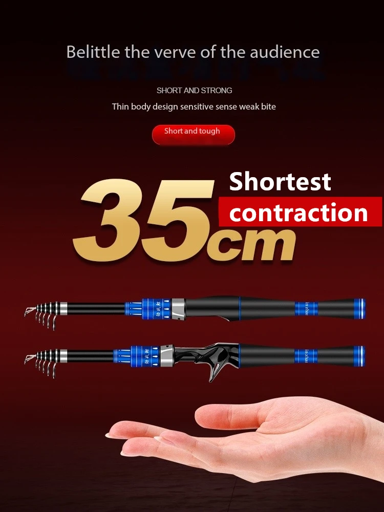 1.5M-2.4M Mini Telescopic, Short Section Portable Road Submicron Material Makou Sea Pole Throwing Rod m/ml Fishing