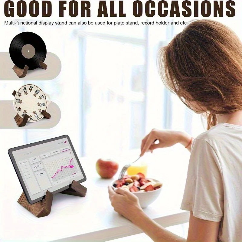 Wood Recipe Stand - Elegant Suitable for Home Cookbook Holder, Menu Display & Desk Organizer, Smooth Wood Surface, Kitchen Decor