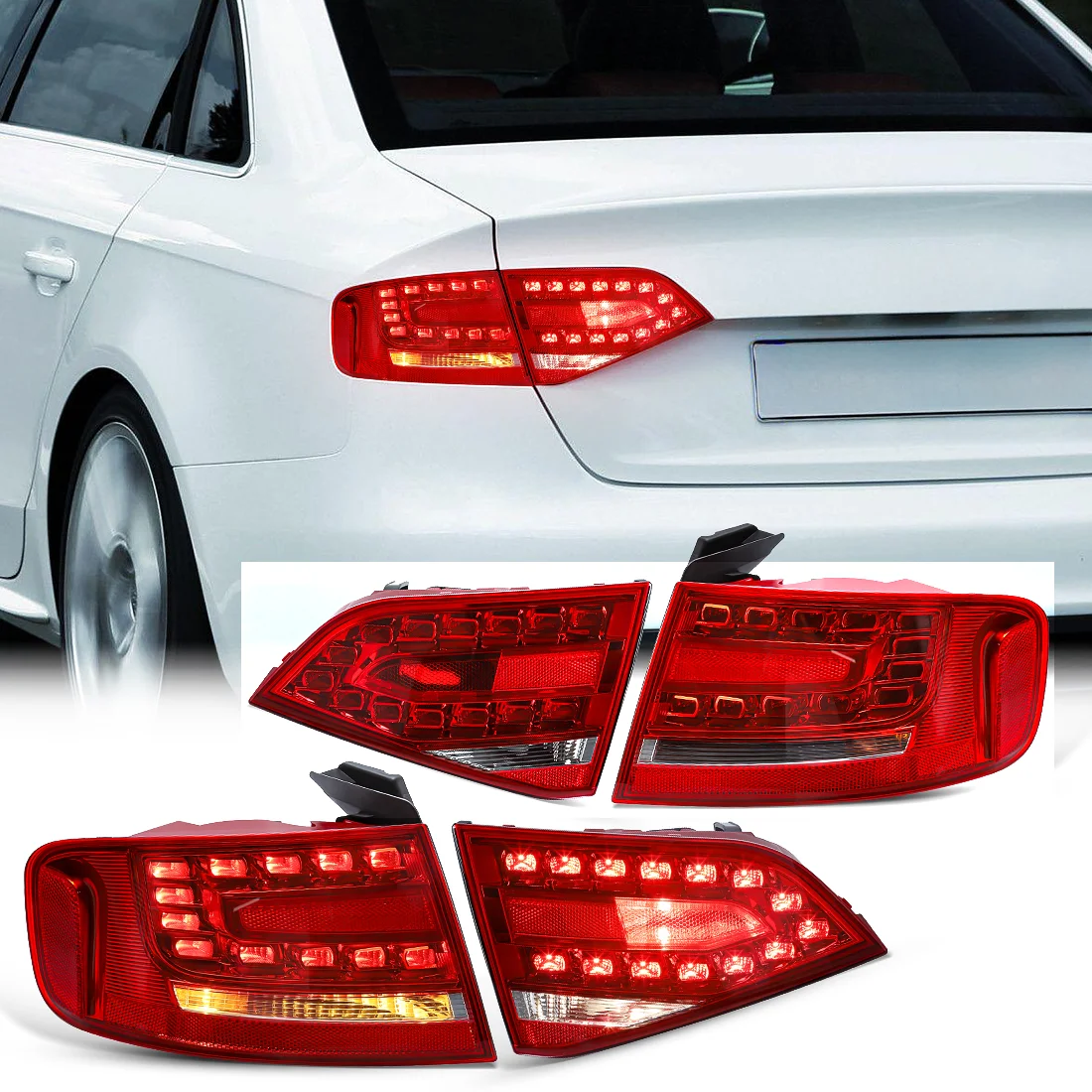 For Audi A4 B8 2009-2012 Rear Tail Light Rear Signal Light LED Rear Brake Light Tail Light Assembly 8K5945095K 8K5945093K