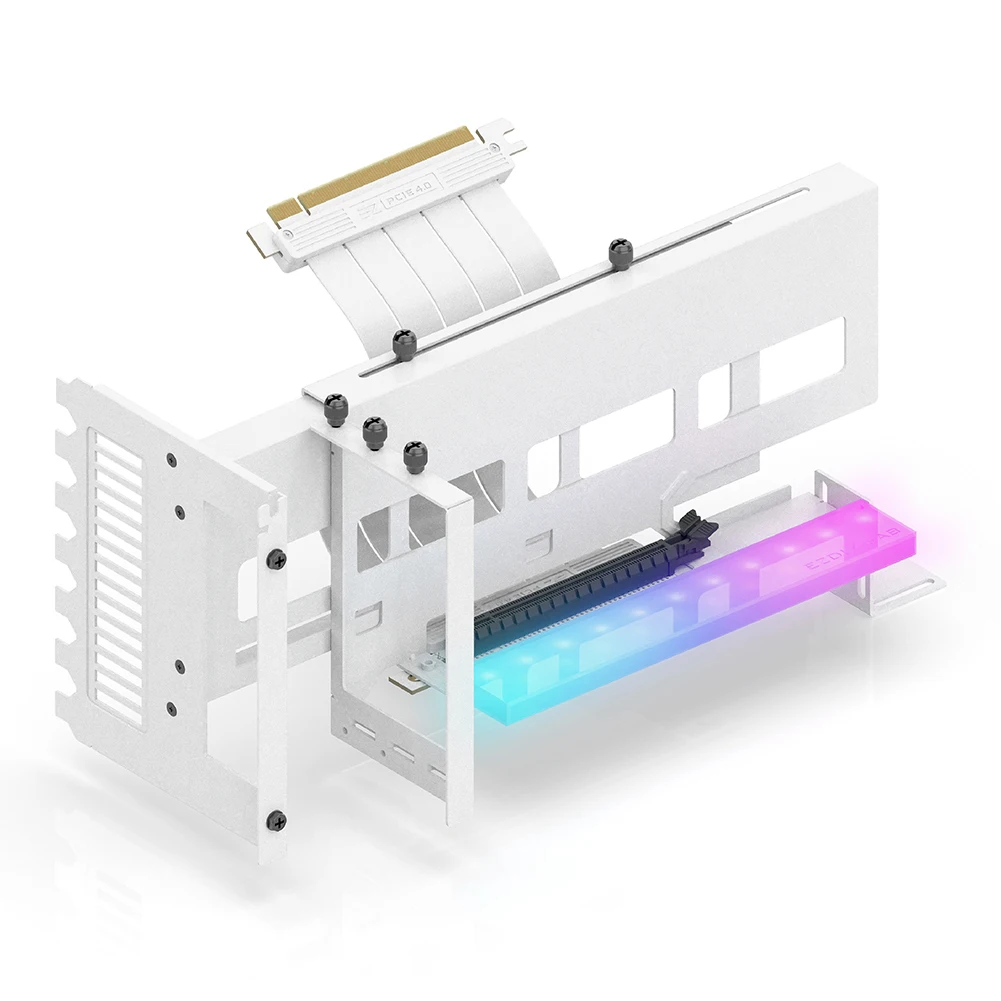 Vertical Graphics Card Cooling Bracket 5V3Pin ARGB Video Card Stand Desktop Computer Case Graphics Mount with PCI-E 4.0X16 Cable