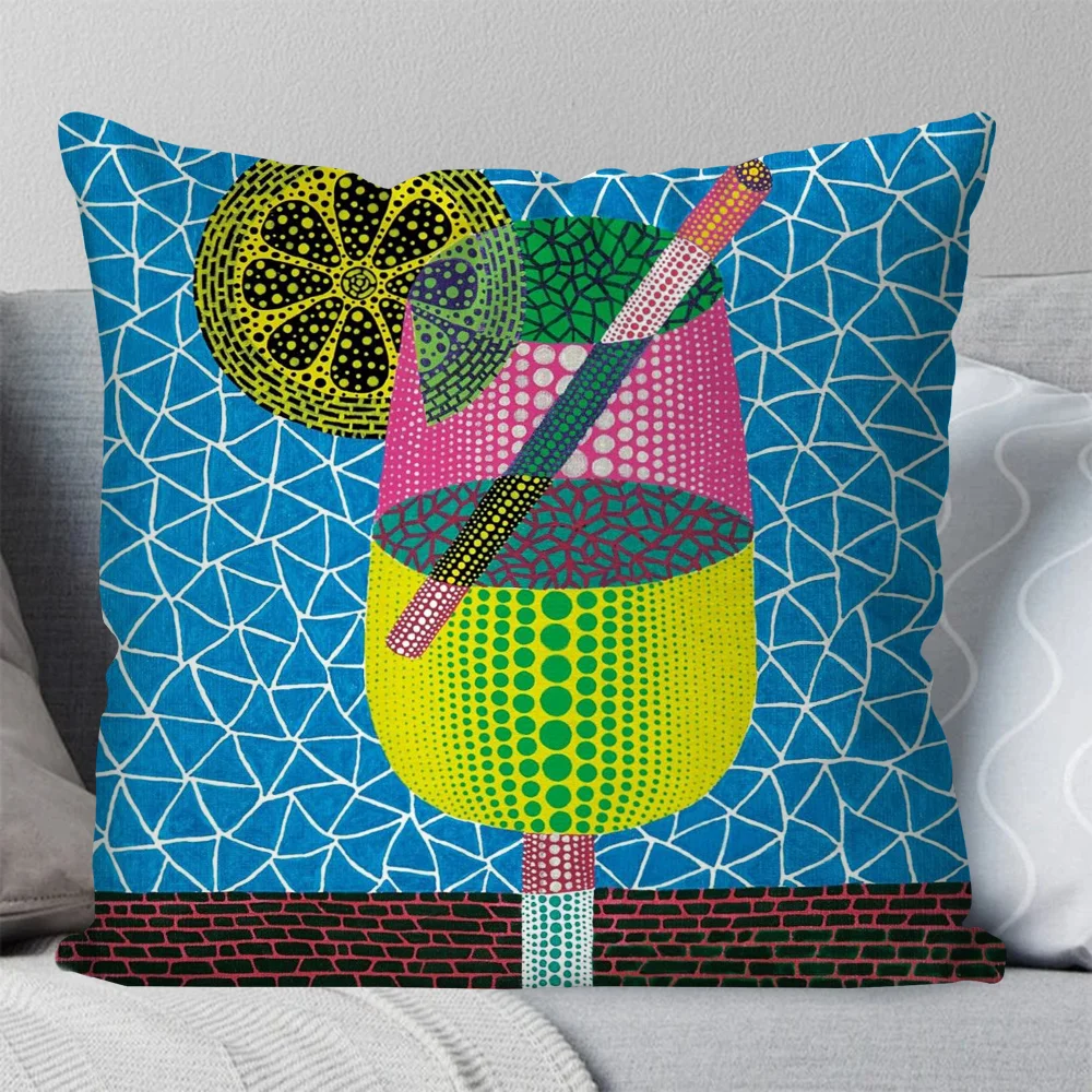 

Leisure Comfort Cushion Car Living Room Home Decor Mushroom Dot Art Pillowcase Square Pillow Bedroom Sofa