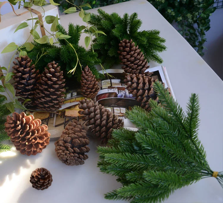 1Pack Fake Christmas Tree Pine Branches Xmas Berries For Christmas Tree DIY Wreath Decorations Noel Table Ornaments Kids Gifts