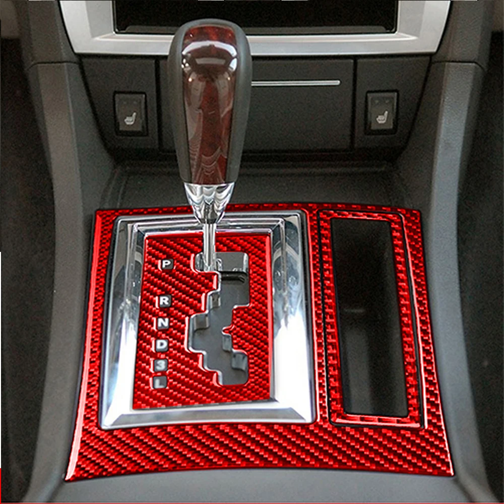 For Chrysler 300 300C 2005-2007 Red Carbon Fiber Gear Shift Air Outlet Steering Wheel Panel Car Interior Accessories Sticker image 5