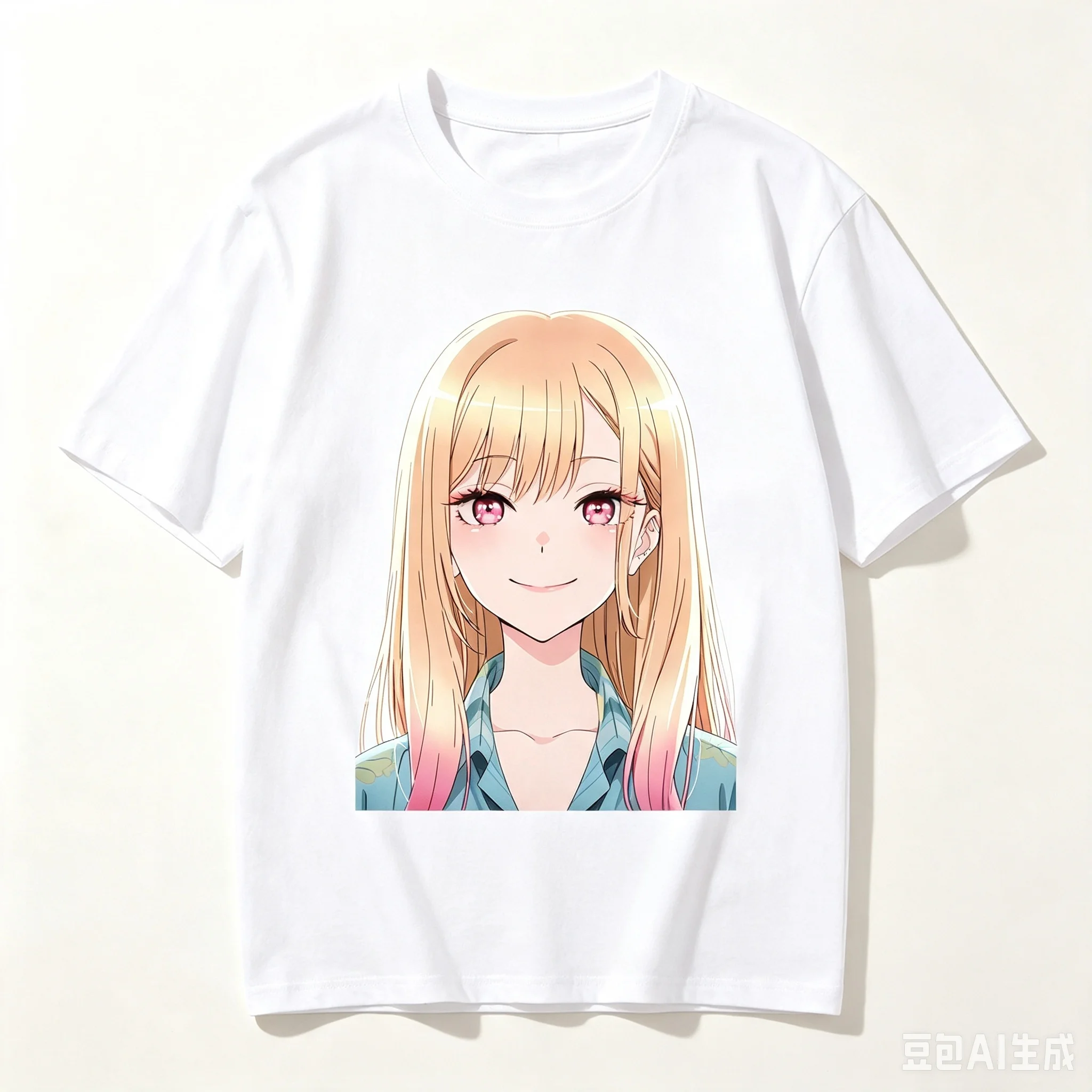 Marin Kitagawa My Dress Up Darling Smiling Bust Anime Cutout Graphic Crew Neck Short Sleeve Comfortable Women And Men T-Shirt