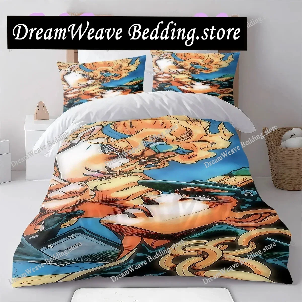 JOJO anime Soft and Comfortable Duvet Cover, Children's Bedding Set Gift, Extra Large Size, Various Sizes AvailableFQH