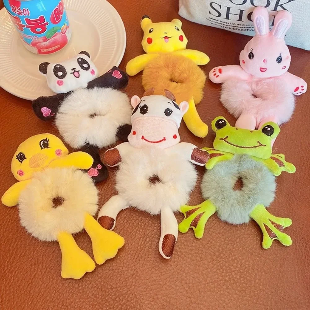 1 Stück Haargummi Mädchen Frosch Plüsch Grün Haargummi Dutt Niedliches Lustiges Haarband Elastische Scrunchies für Frauen Pferdeschwanz-Frisur