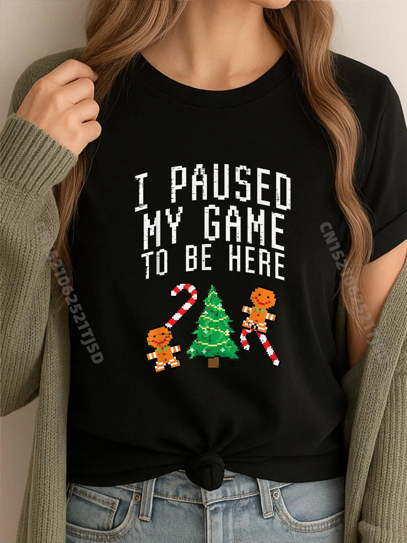 

Рождество Paused My Game Xmas Gaming Gamer Белая футболка с рисунком для студентов на Хэллоуин, большой размер
