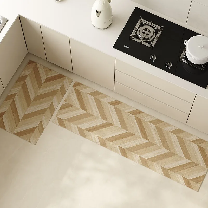 

Wood Grain Kitchen Carpet Anti-slip Rug PVC Oil-proof Waterproof Floor Mats Dirty Resistant Easy Clean 주방매트 Alfombras De Cocina