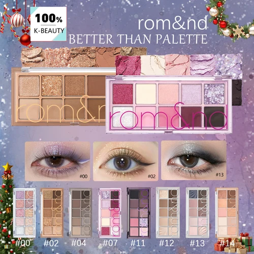 Rom&nd BETTER GRE PALETTE, textura de polvo fino, pigmentación duradera, fácil de mezclar, apto para principiantes, K-Beauty, maquillaje coreano