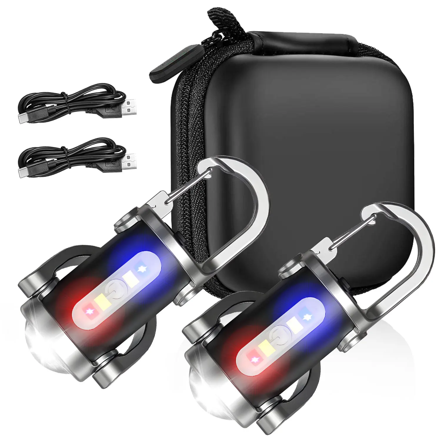 

Portable Keychain Flashlight 6Lighting Modes Super Bright LED COB Waterproof Rechargeable Outdoor Emergency Camping Torch