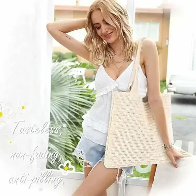 SGR2 Crochet Bags for Women Large Tote Aesthetic Handbag Shoulder Hippie Knit Bag