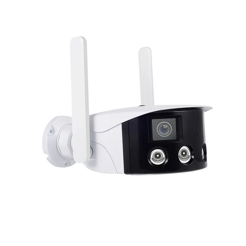 

4MP IP-камера с двумя объективами и углом обзора 180 градусов, поддержка POE NVR, панорамная, полноцветная, с функцией интеркома, видеонаблюдение, монитор для детей, приложение iCsee