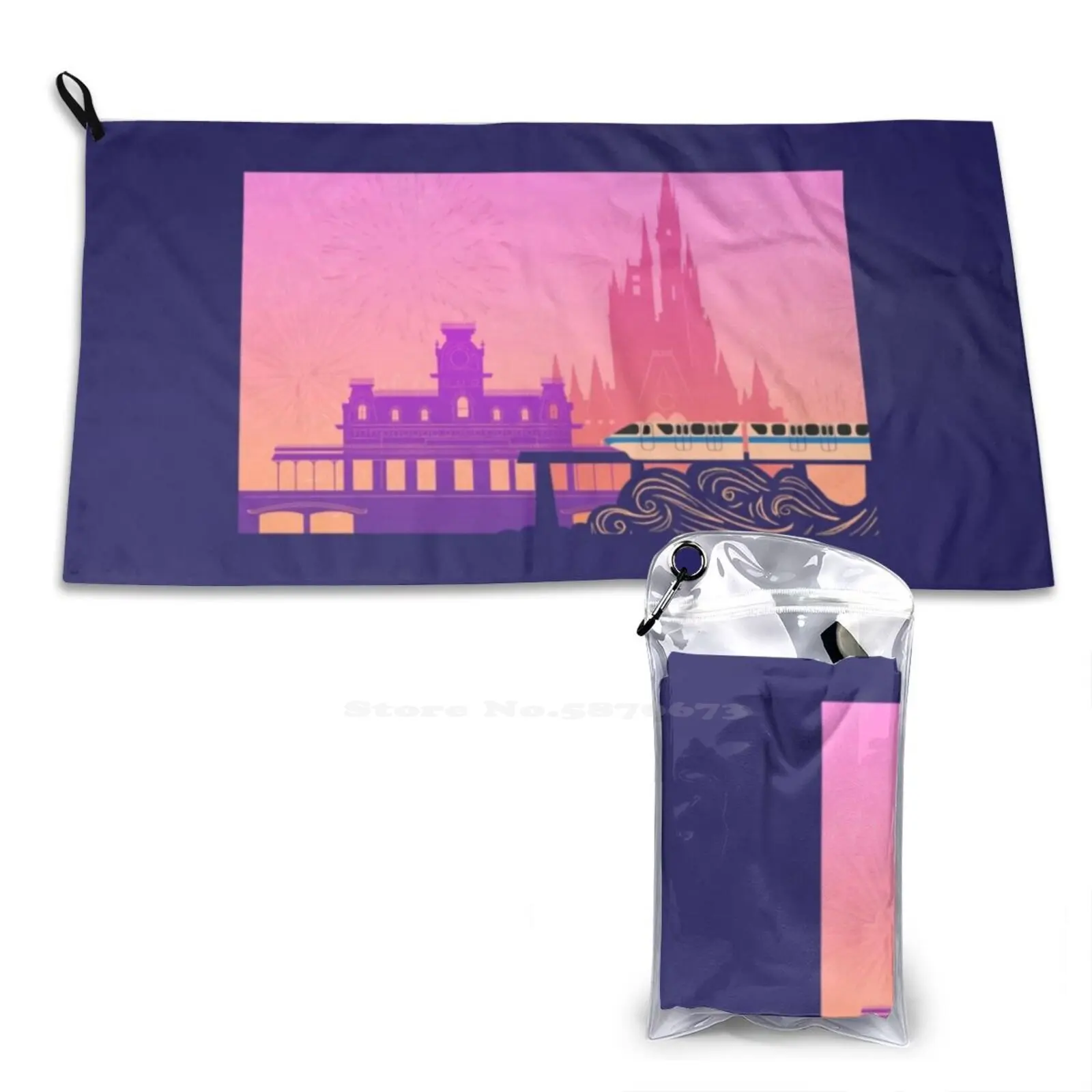 Here You Leave Today... Soft Towel High Quanlity Sport Washcloth Walt World Magic Kingdom Parks Monorail Castle