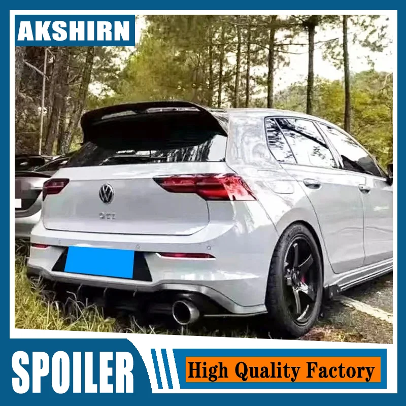 For Volkswagen GOLF 8 MK8 pro R-line gti R Spoiler ABS Black/CARBON COLOR/BLACK WITH WHITE With White Car Rear Wing Spoiler