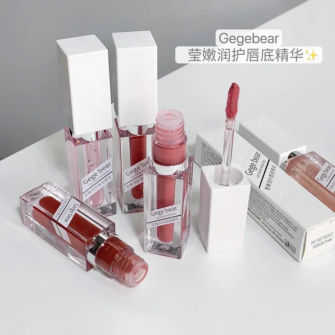 Gege bär durchscheinende feuchtigkeit spendende lippen primer essenz lip gloss feuchtigkeit spendender spiegel wasser licht glas lippen glasur