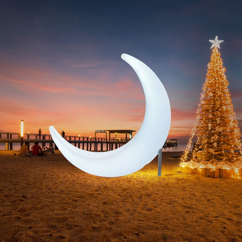 Custom Park Outdoor Light Ornament Wedding Decor Outdoor Decorative Moon Solar LED Light Ornament